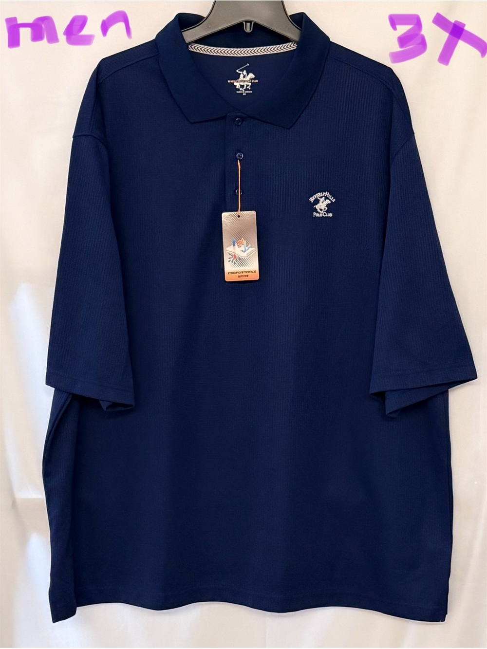 Beverly Hills Polo Club Men's Deep Navy Performance Polo